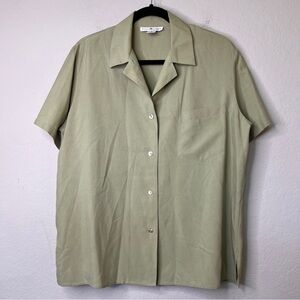 Real Clothes Saks Fifth Ave Silk Blouse Short Sleeve Large Vintage 90s